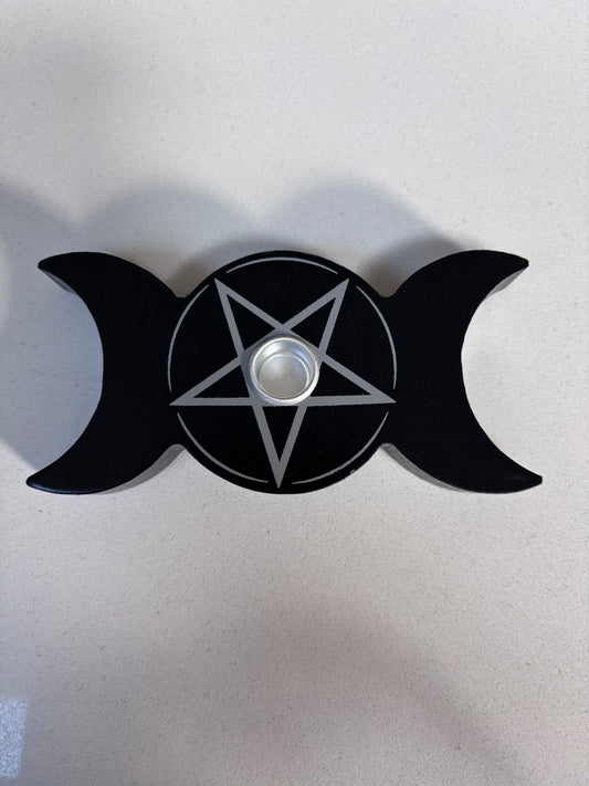 Triple Moon Spell Candle Holder