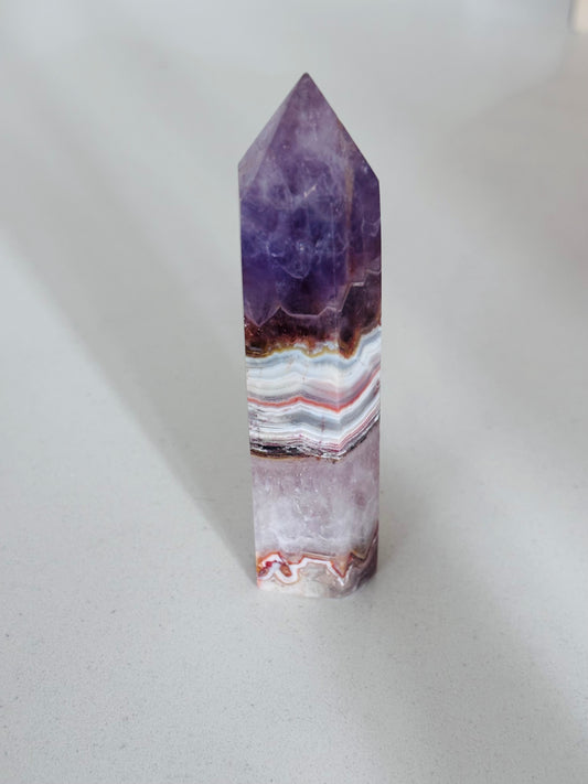 Amethyst and Crazy Lace Agate Tower