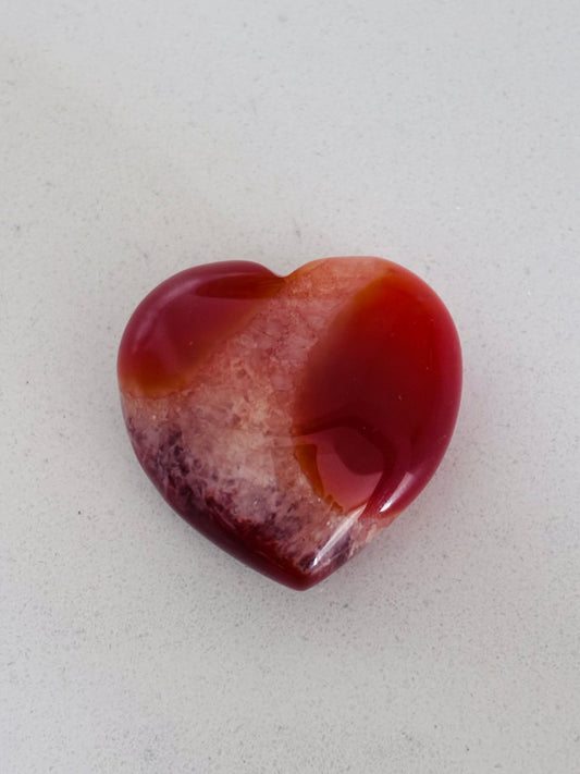 Carnelian Druze Heart