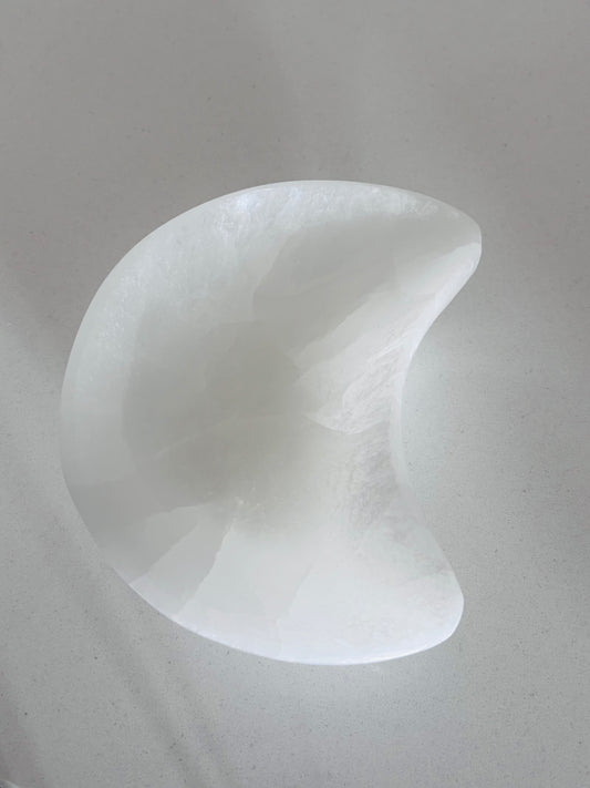 Selenite Moon Charging Bowl